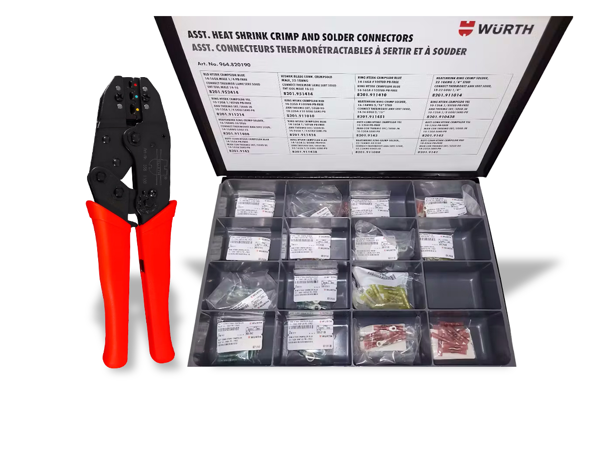 HEAT SHRINK AND SOLDER CONNECTORS WITH CRIMPER