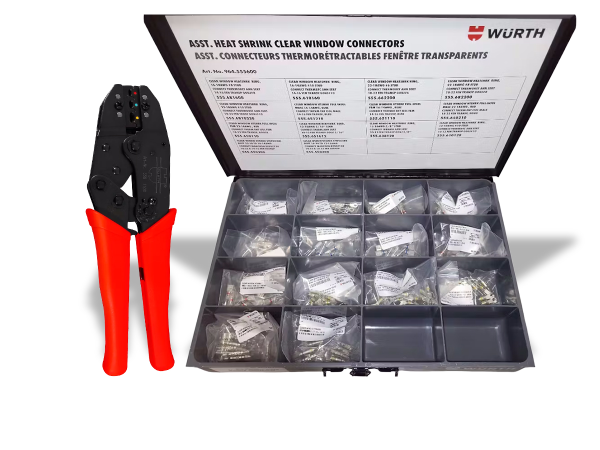 HEAT SHRINK CLEAR WINDOW CONNECTORS WITH CRIMPER