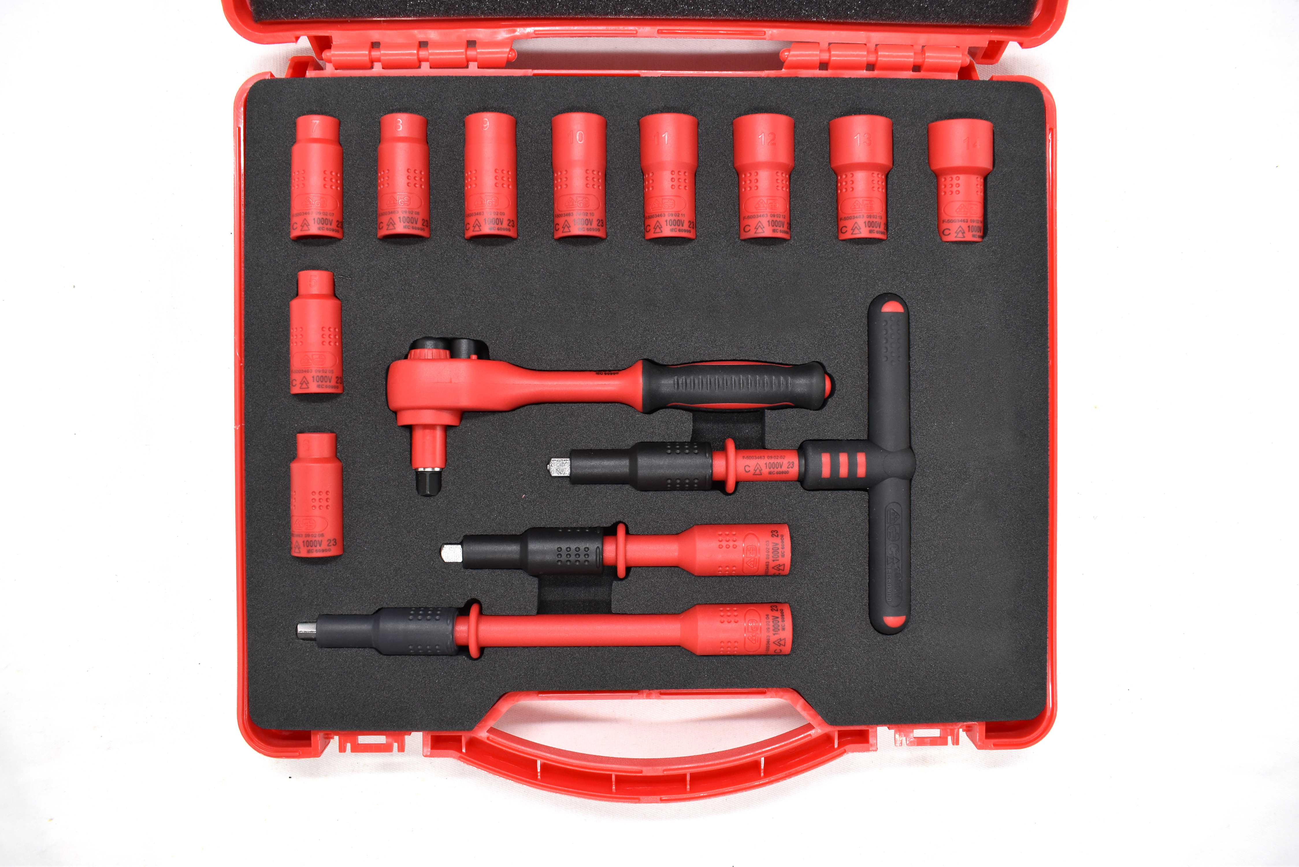 INSULATED 1/4" REVERSIBLE RATCHET SET 14PCS