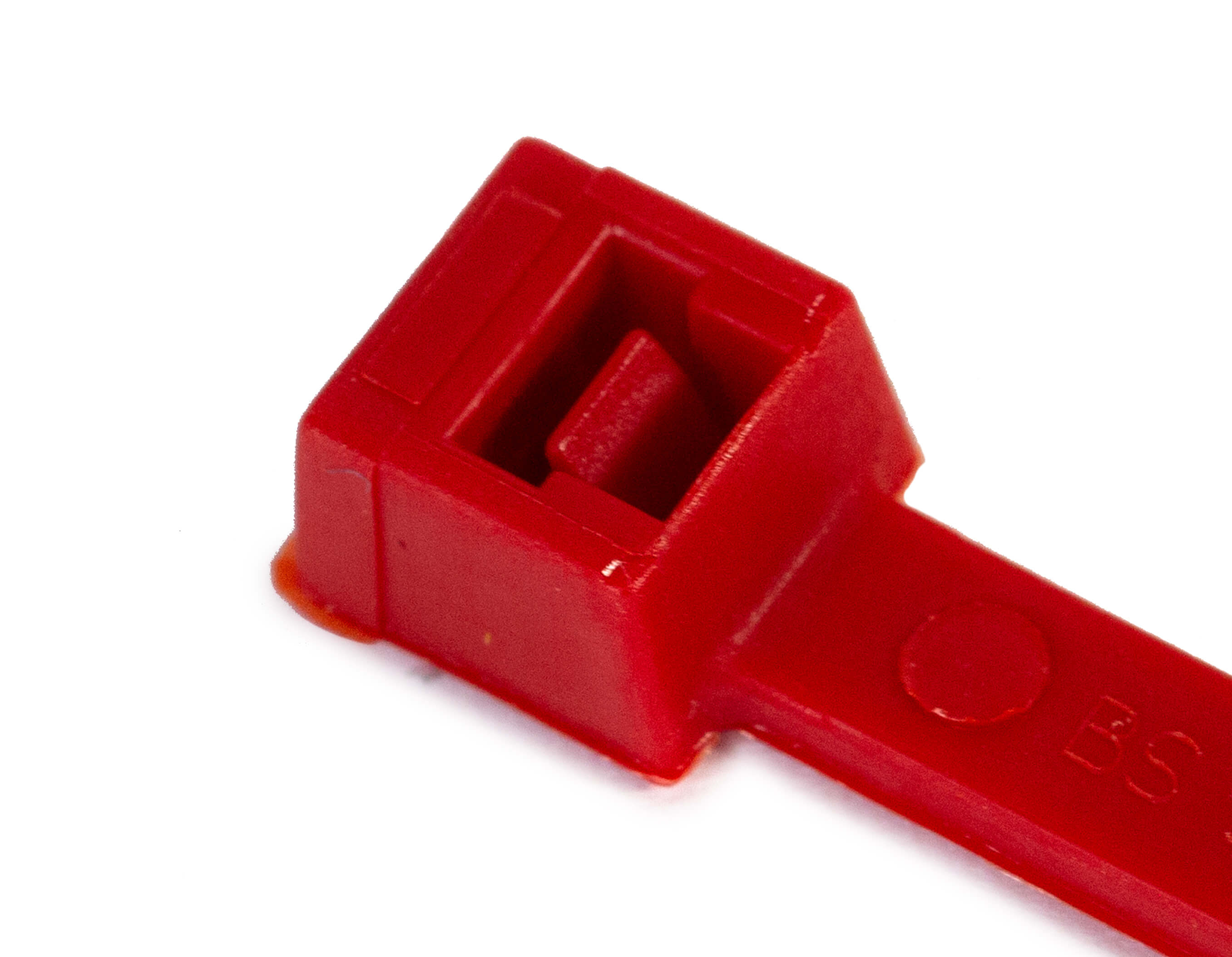 WIRE TIE PLST PLASTIC TONGUE RED   0.19"X8"