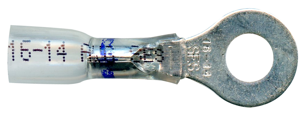 CLEAR WINDOW HTSHRK CRIMP RING, 16-14AWG 1/4" STD