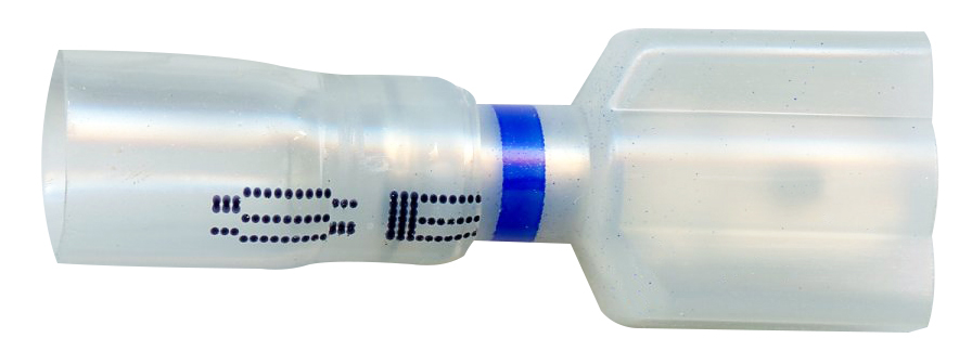 CLEAR WINDOW HTSHRK FULL-INSUL MALE 16-14AWG, BLUE