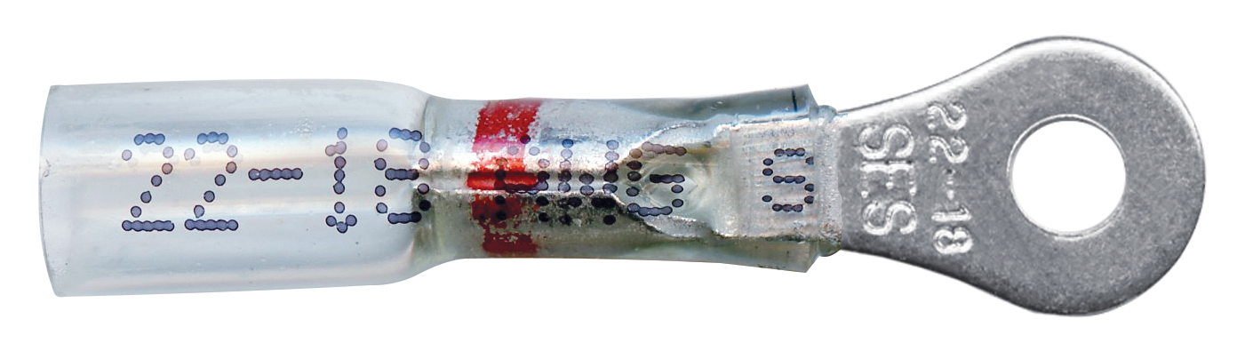 CLEAR WINDOW HTSHRK CRIMP RING, 22-18AWG #6 STD