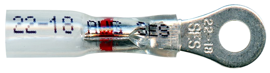 CLEAR WINDOW HTSHRK CRIMP RING, 22-18AWG #8 STD