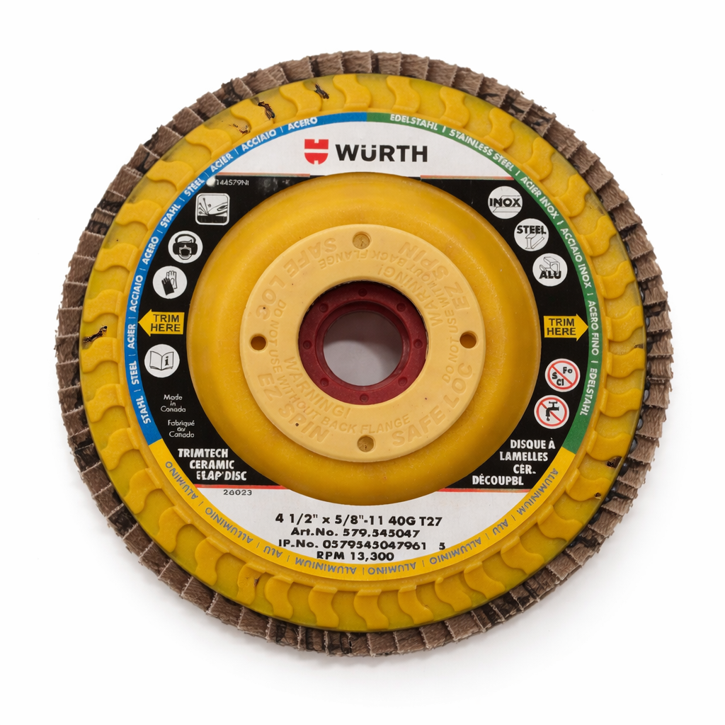 TRIMTECH CERAMIC TRIMMABLE FLAP DISC 4-1/2" 36G