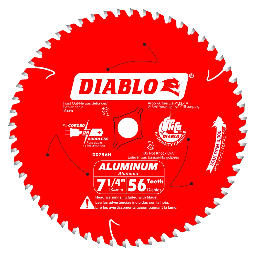 7-1/4" X 56 TOOTH THICK ALUMINUM CUTTING SAW BLADE