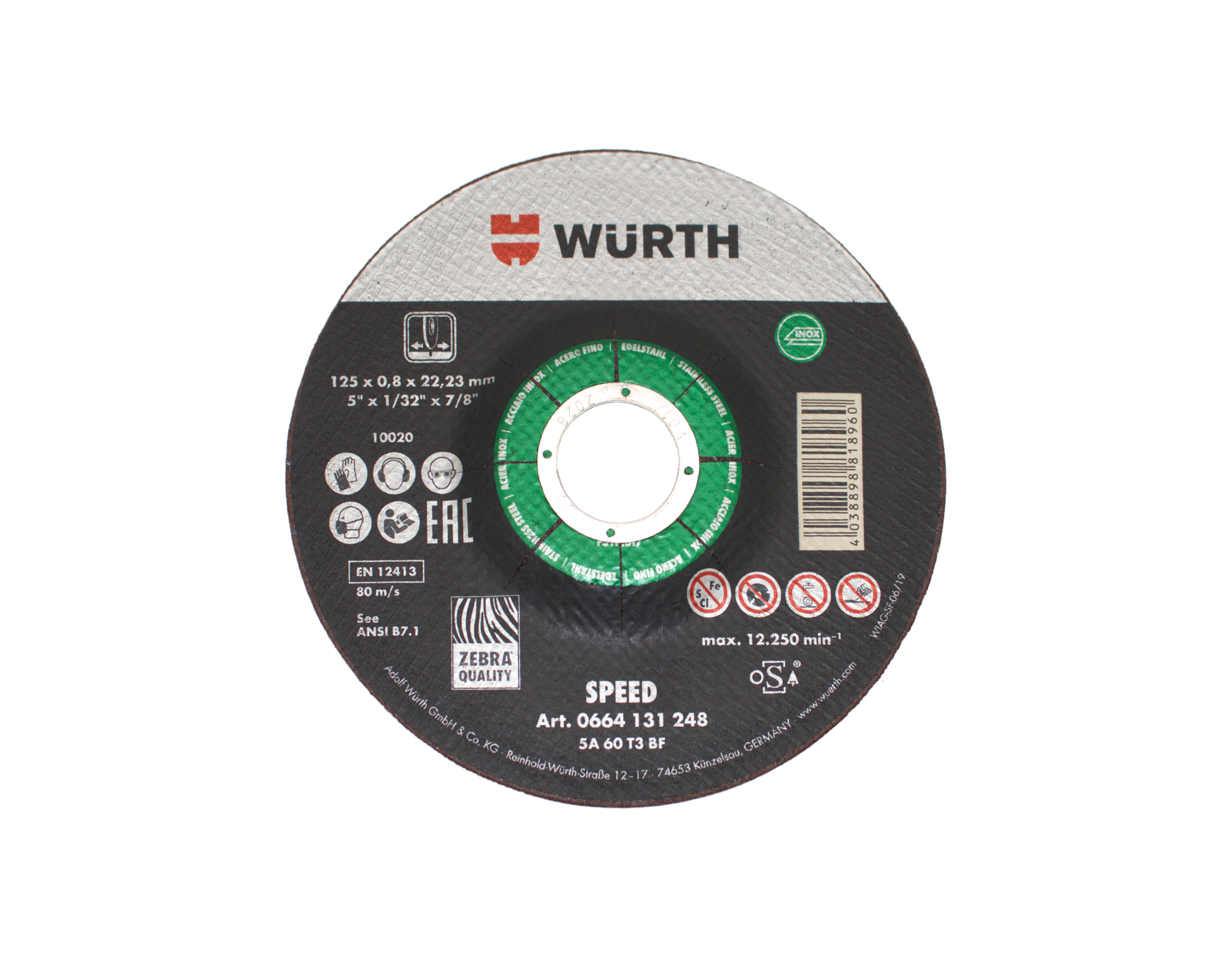 SPEED CUT OFF WHL SS DC 5" X 1/32" X 7/8"