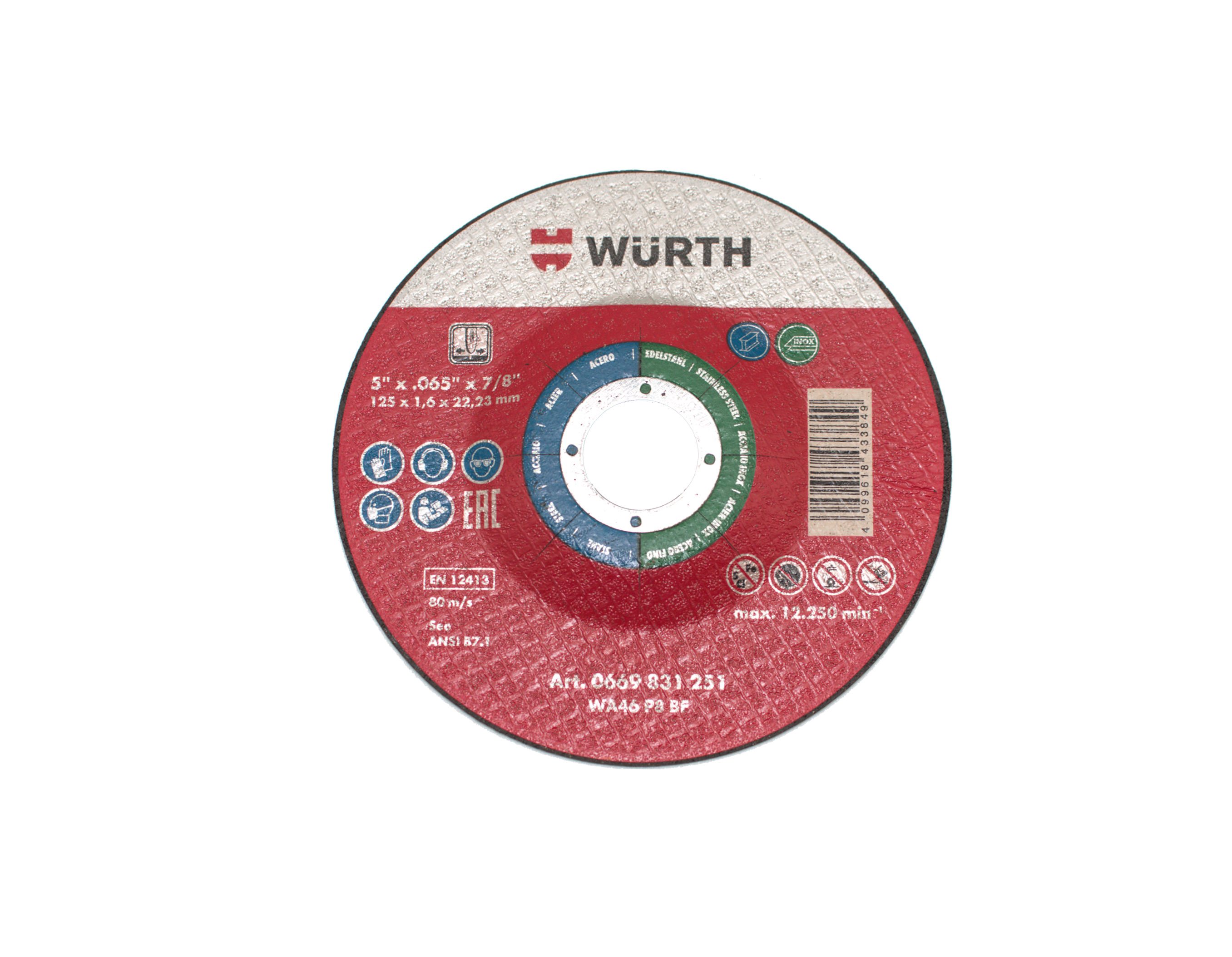 RED EDGE CUTTING DISC 5 X .060 X 7/8 DEPRESSED