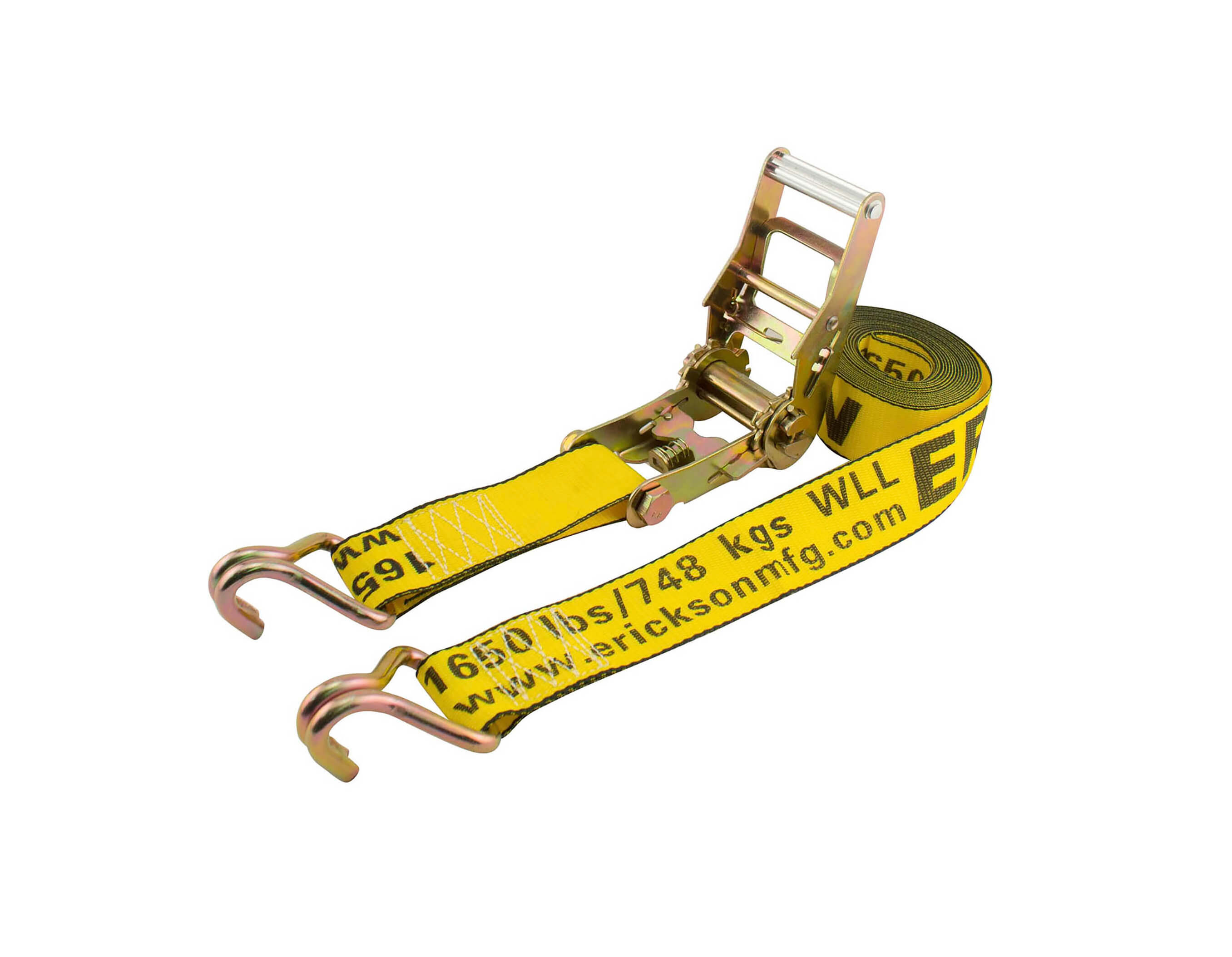 2"X15' - 5000LB RATCHET STRAP W/ DOUBLE J-HOOKS