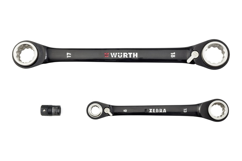 Dbl. box-end ratchet wrench, black, 3pc