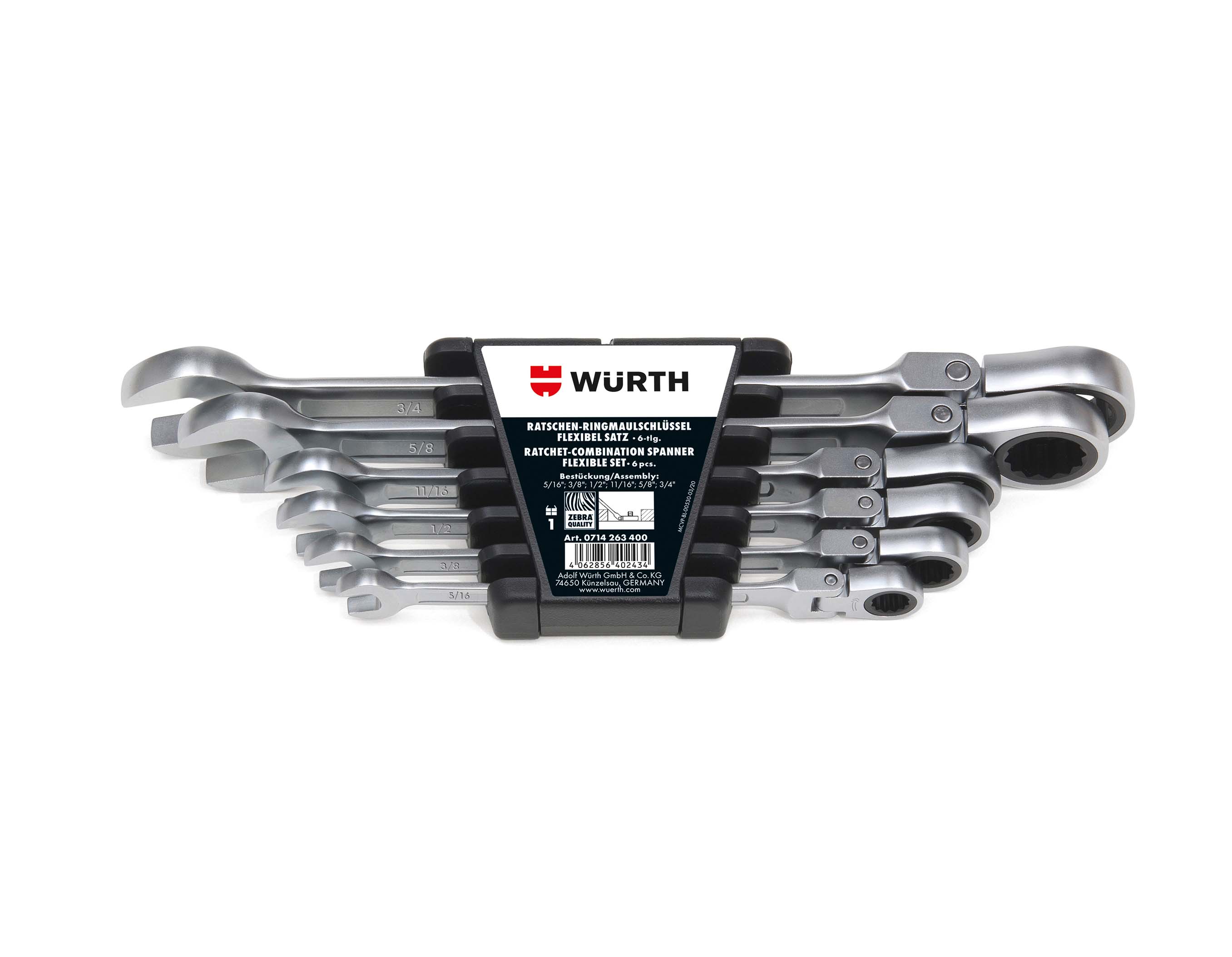 RATCHET COMBINATION WRENCH SET FLEXIBLE (IN.) 6PC