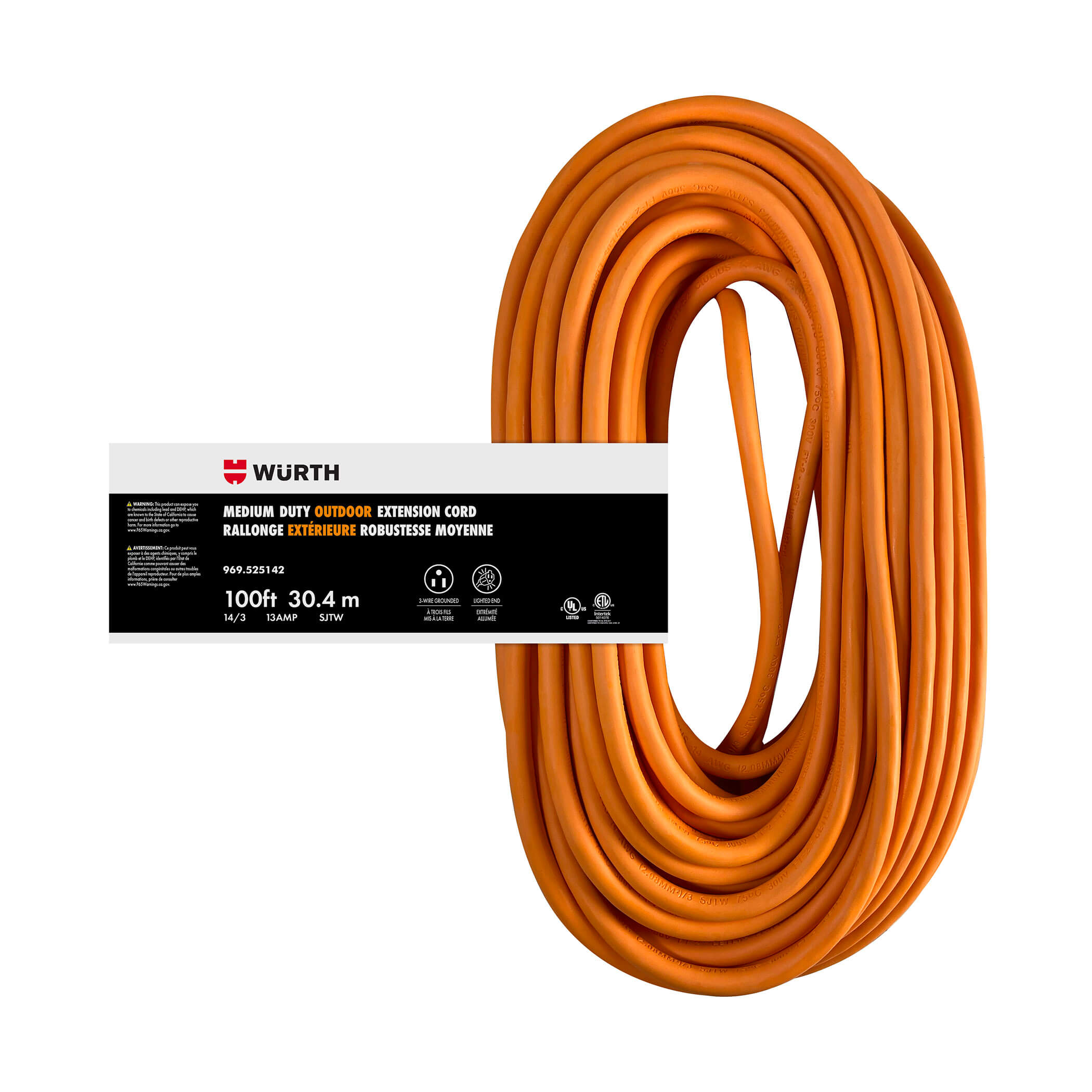 14/3 SJTW Orange and Black Extension Cords Lighted Ends 100 969.525142