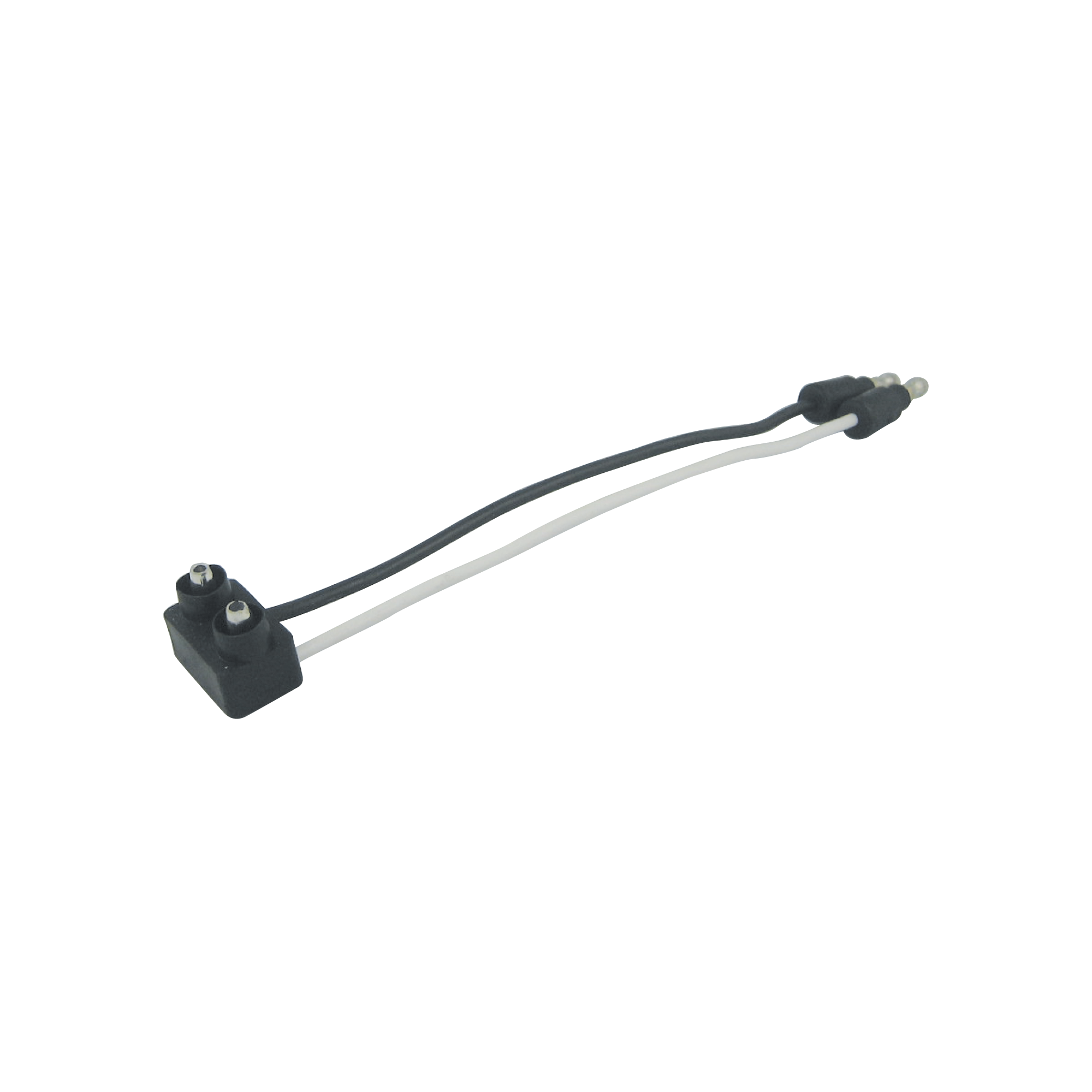 Single contact pigtail Right Angle Plug w/ 2 bulle