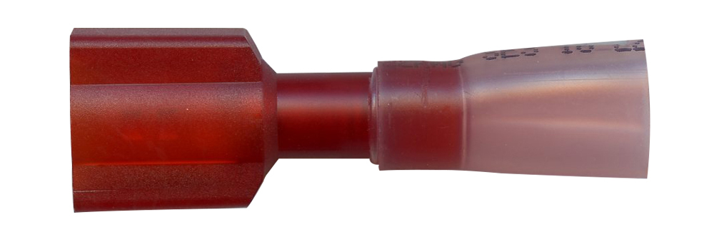 18-22 3M HTSHRNK MALE 1/4" SPADE CONN RED