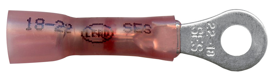 HEATSHRINK RING CRIMP SOLDER, 22-18AWG #8 STD