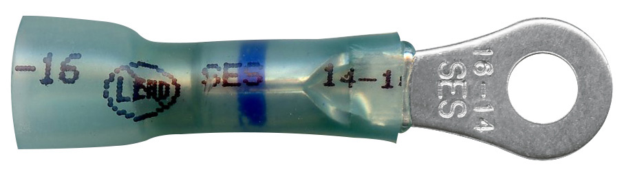 HEATSHRINK RING CRIMP SOLDER, 16-14AWG #8 STD