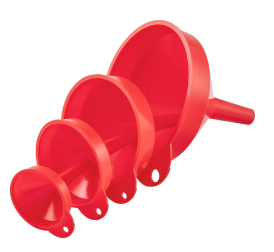 PLASTIC FUNNEL KIT 4 PIECES