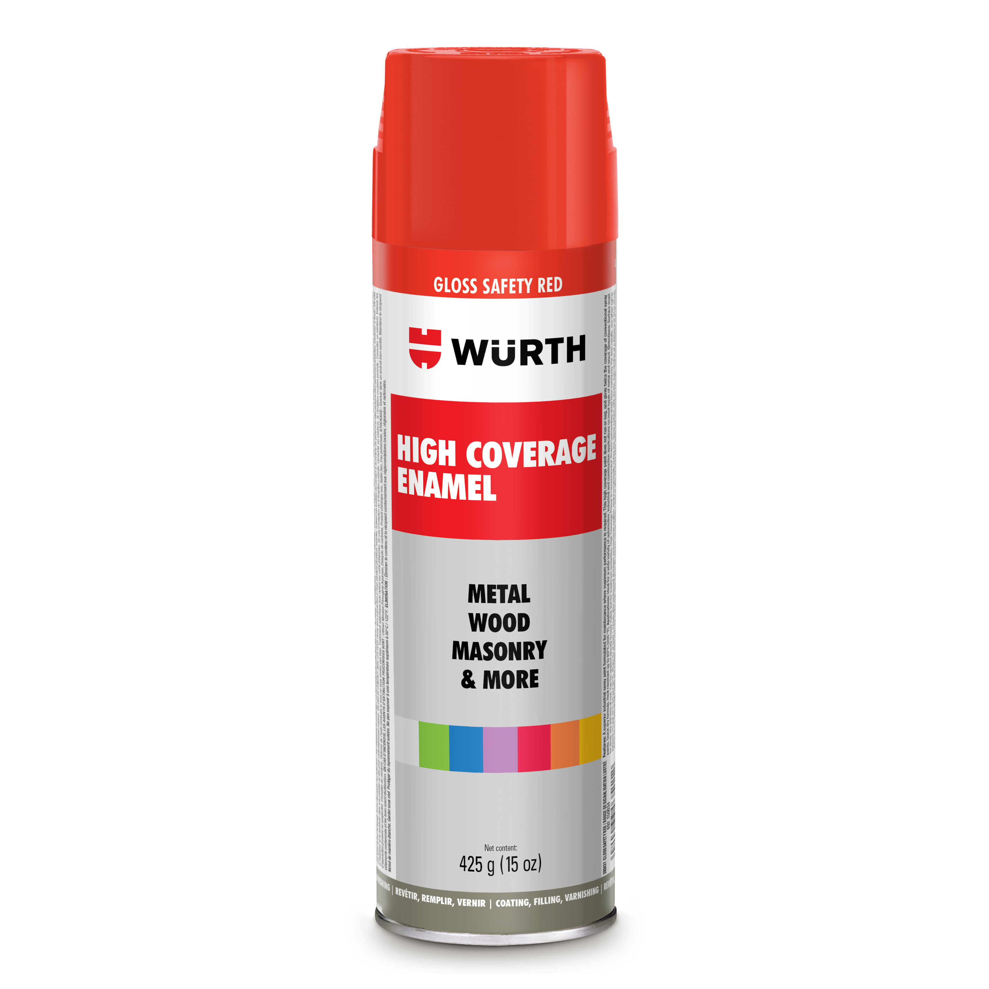 HIGH COVERAGE ENAMEL - GLOSS SAFETY RED 425G
