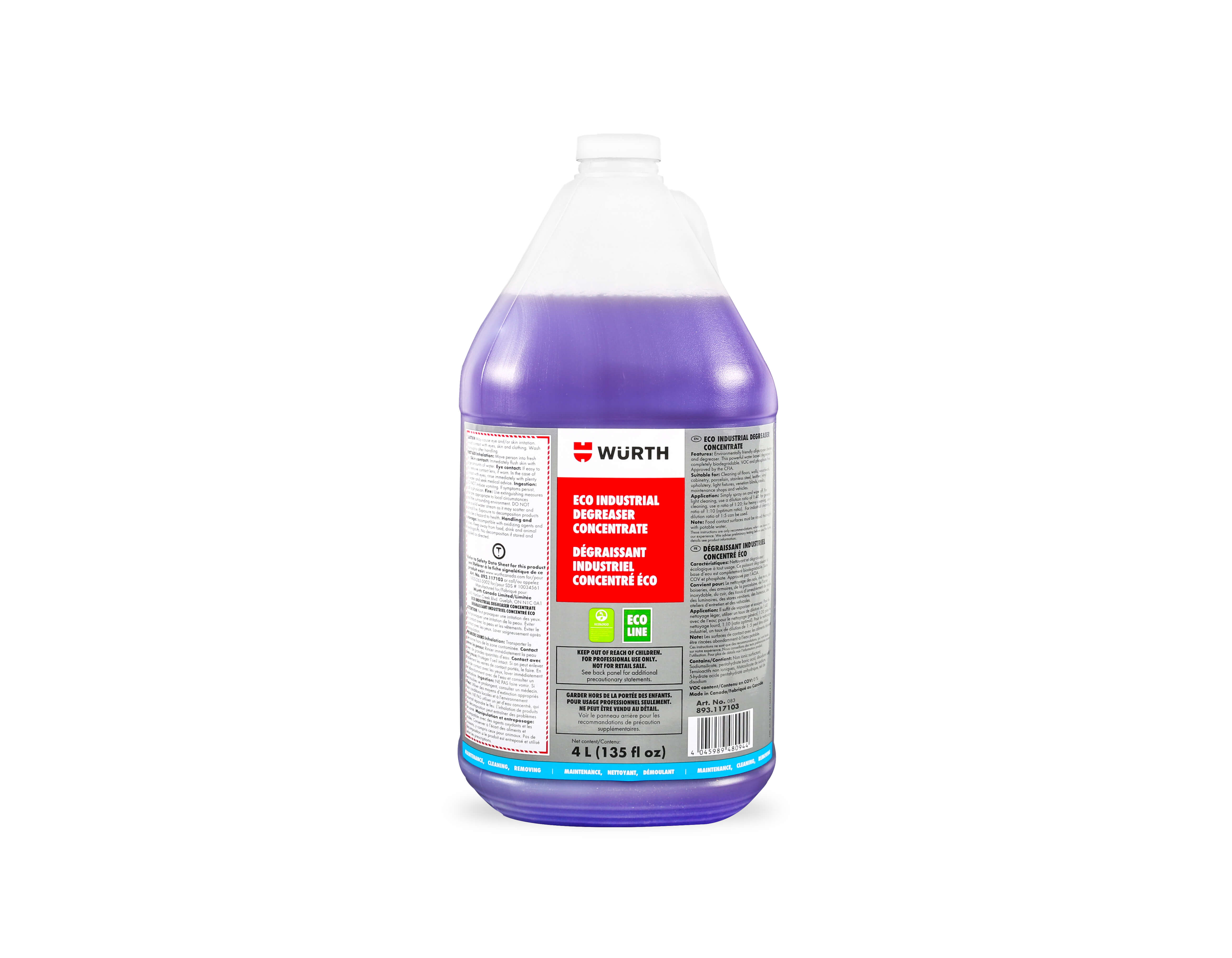 ECO INDUSTRIAL DEGREASER CONCENTRATE 4 L