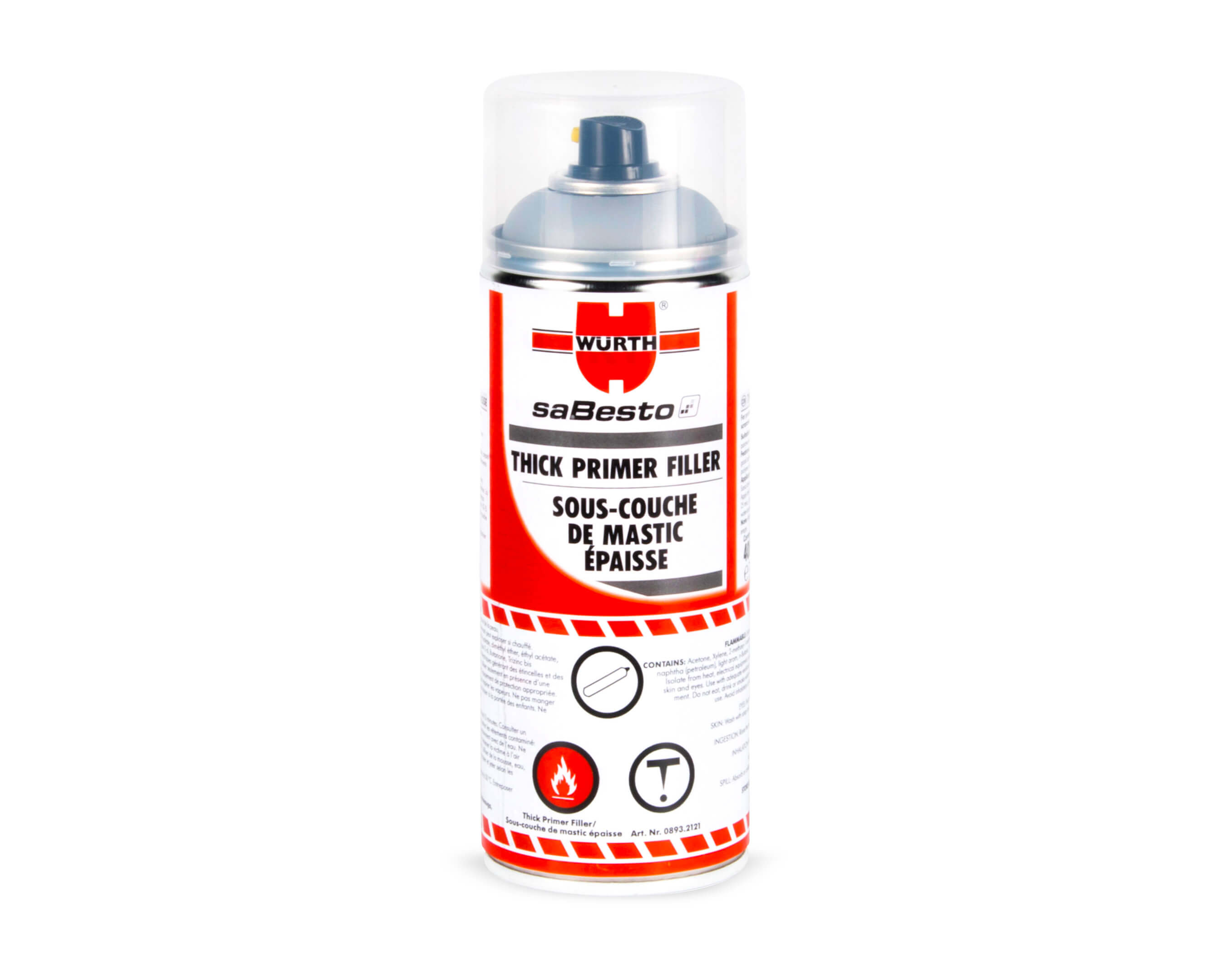 Wurth High Build Primer Filler Aerosol - 16 Oz Gray Spray Paint (18909072) For Auto Body