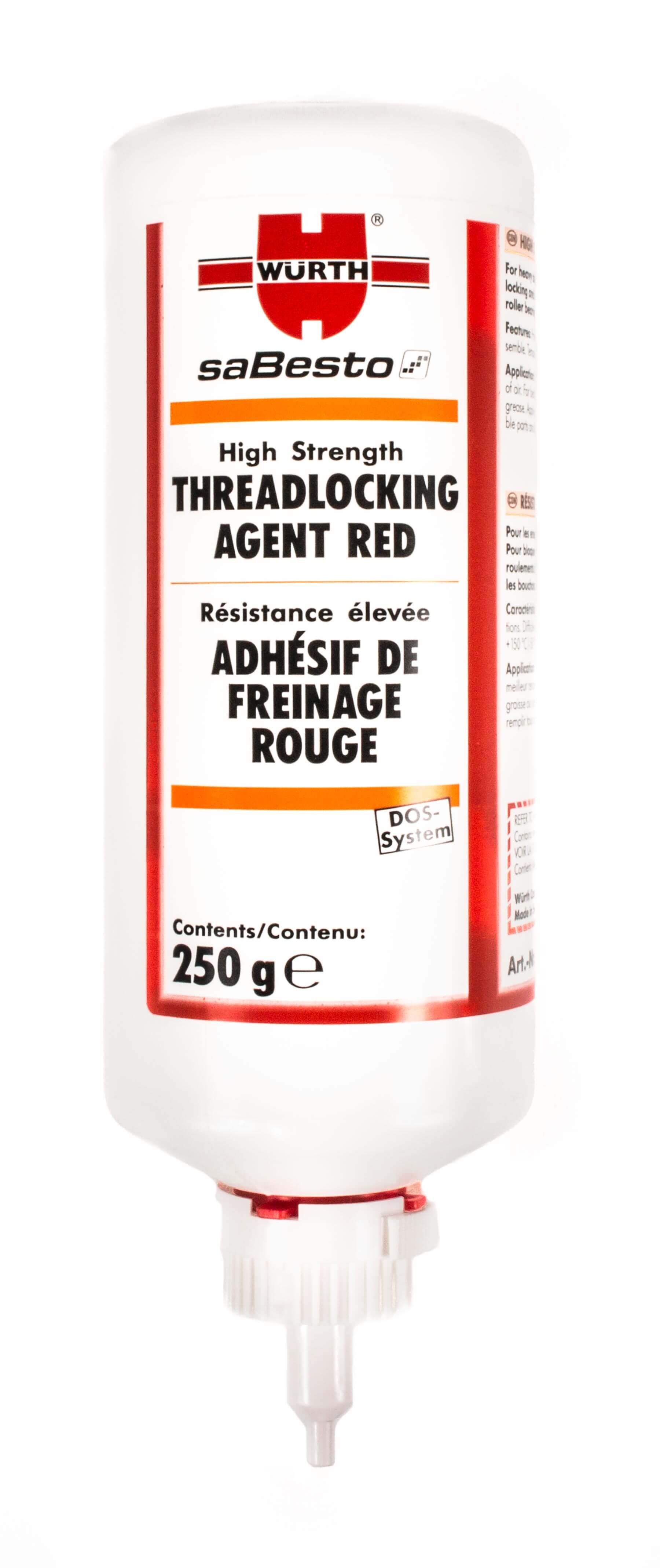 Threadlocking Agent, High Strength, Red, 250 g