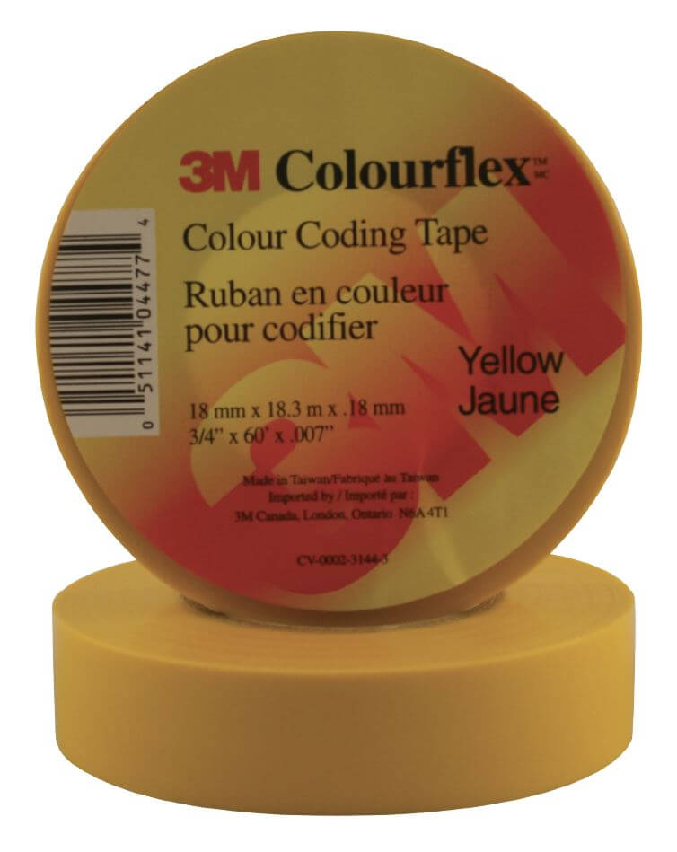COLOURFLEX ELECTRICAL VINYL TAPE YELLOW 3/4 X 60' 894.1218