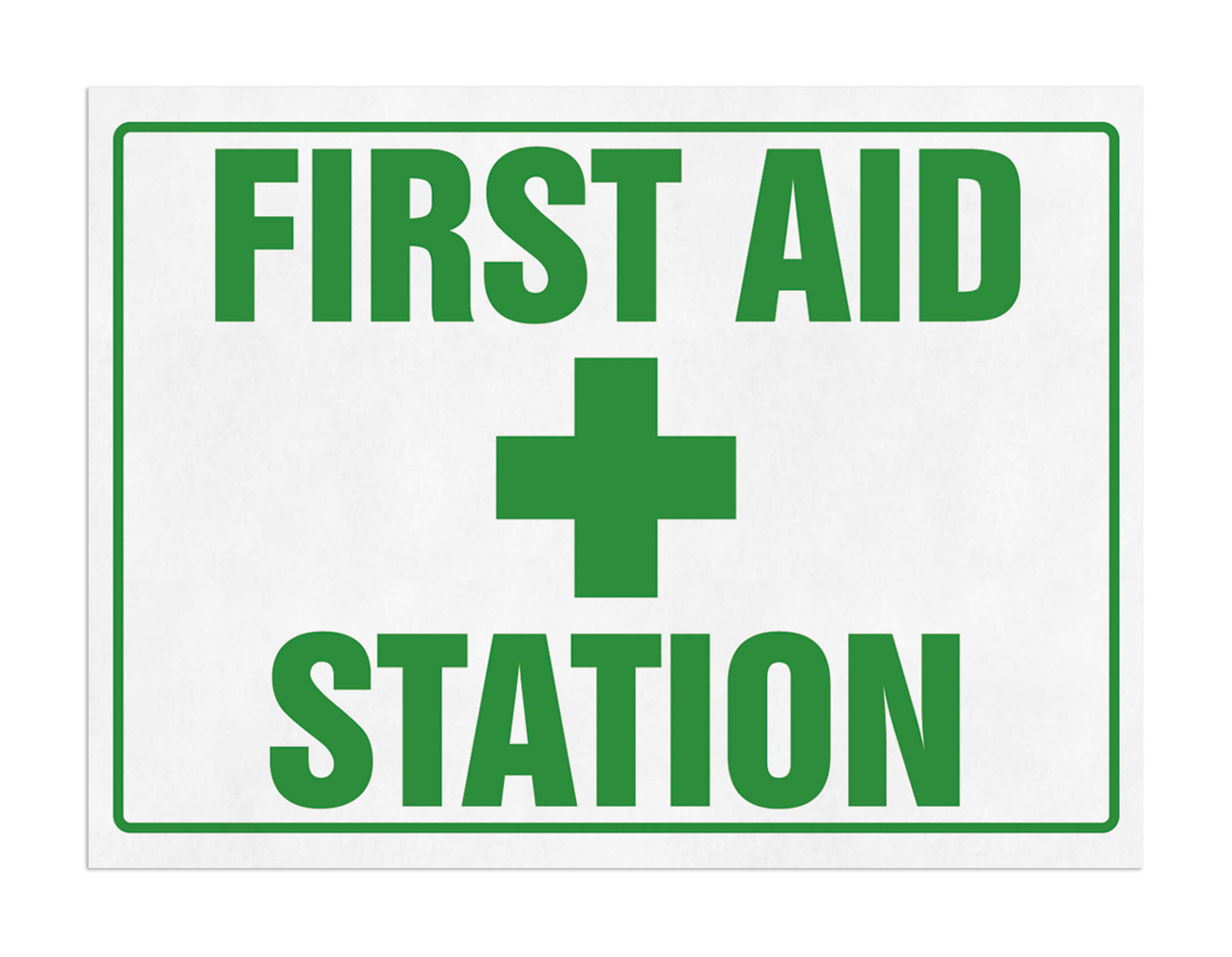 FIRST AID STATION SIGN - ENGLISH