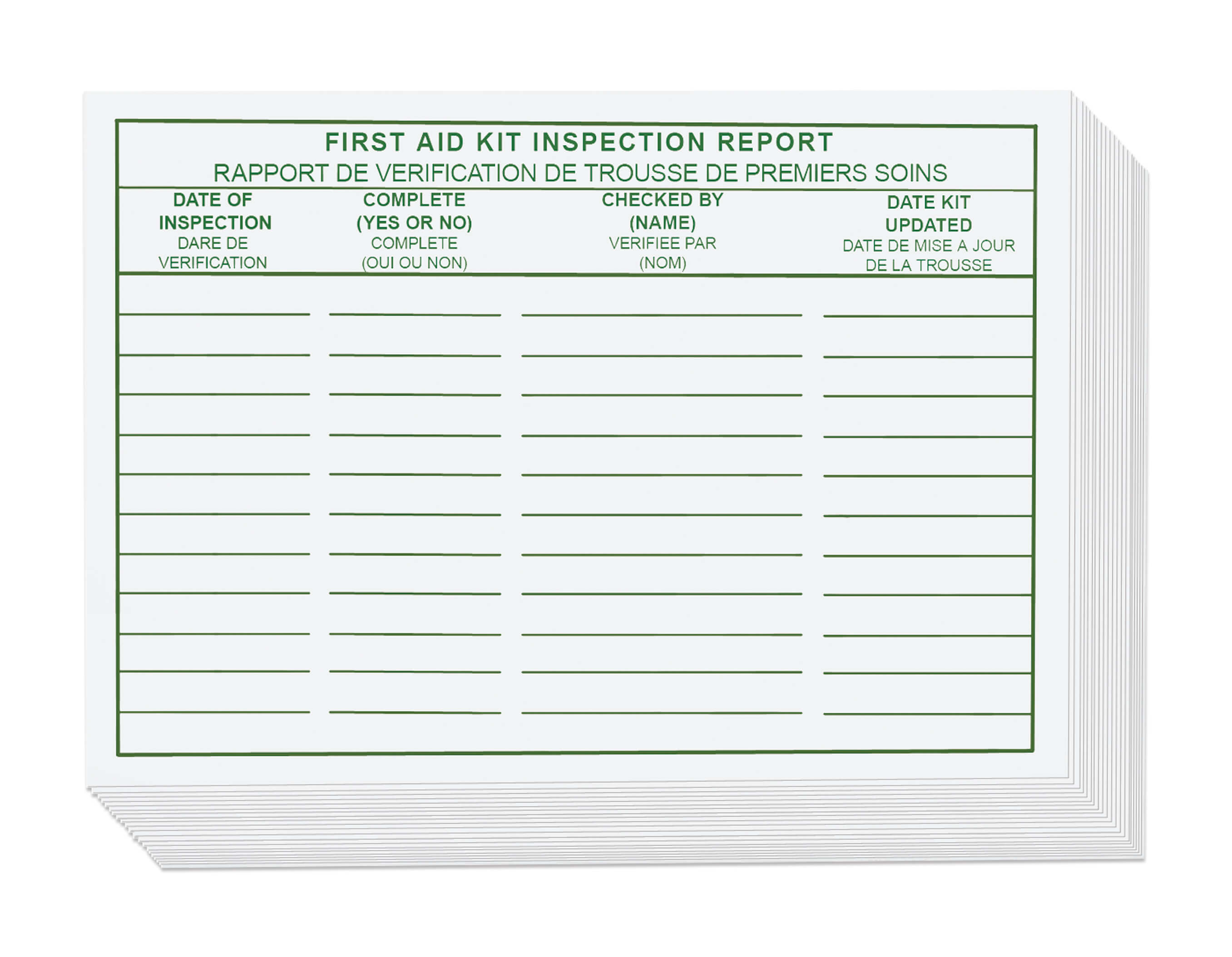FIRST AID INSPECTION REPORT STICKER 25/PK
