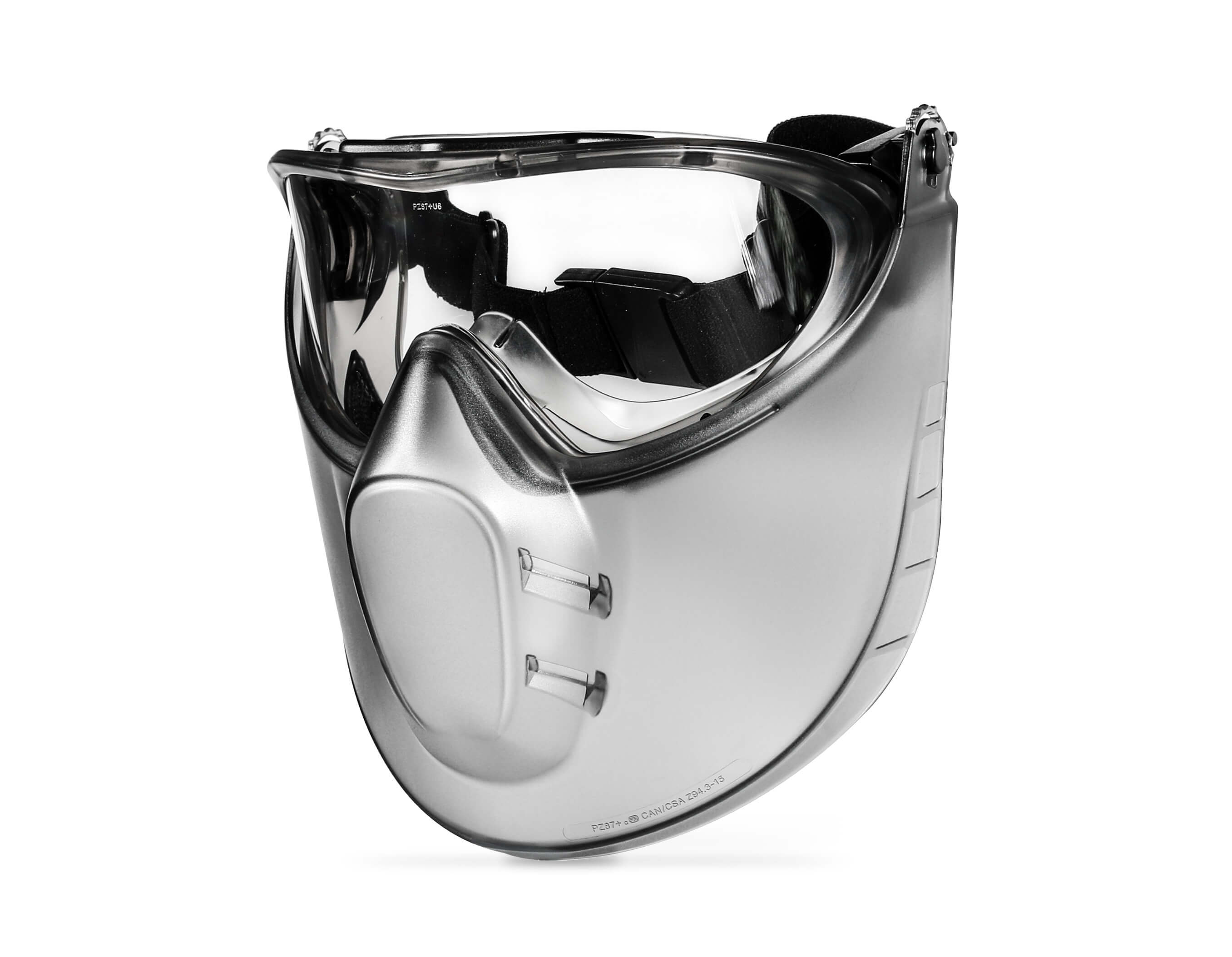 BARRACUDA GOGGLES W/FACE SHIELD-CLR ANTI-FOG LENS