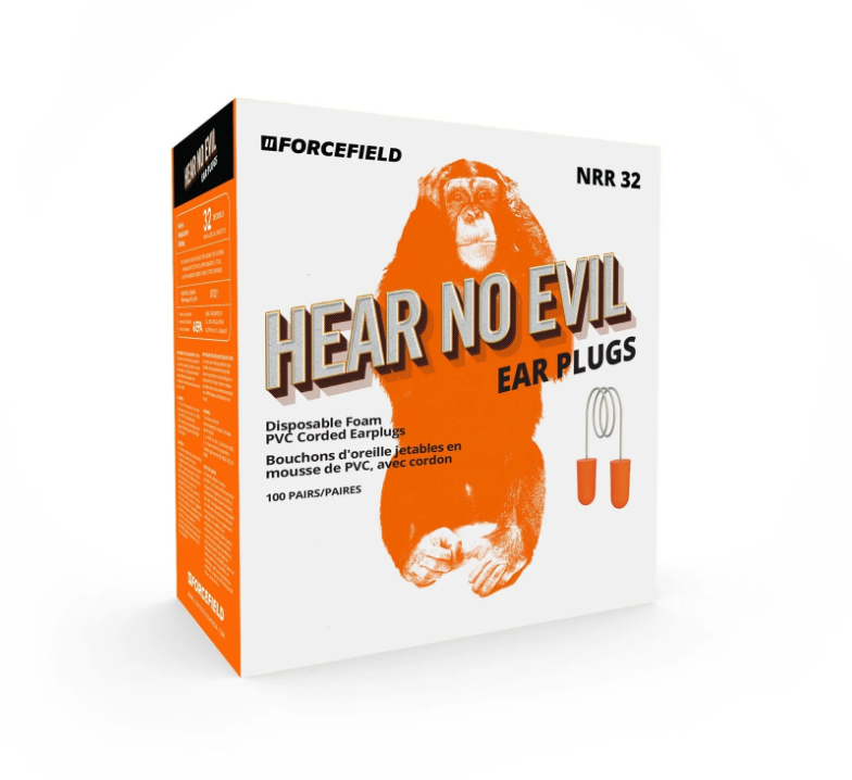 Orange Corded Foam Earplugs, 100Pair