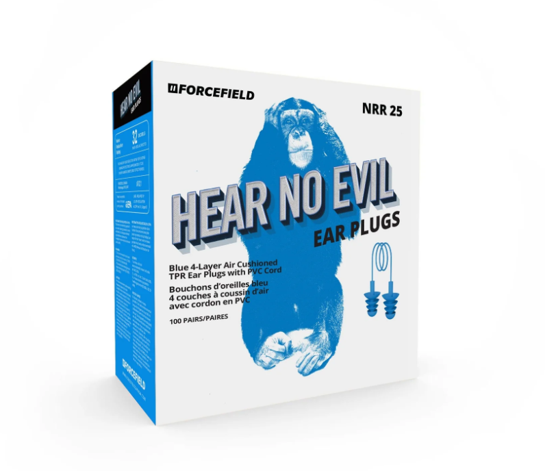 Blue Corded TPR Earplugs, 100Pair