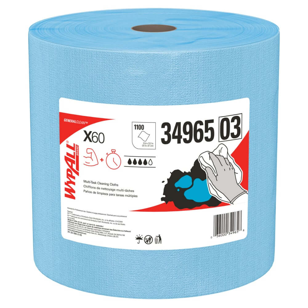 WypAll X60 Cleaning Cloths - Jumbo Roll Blue