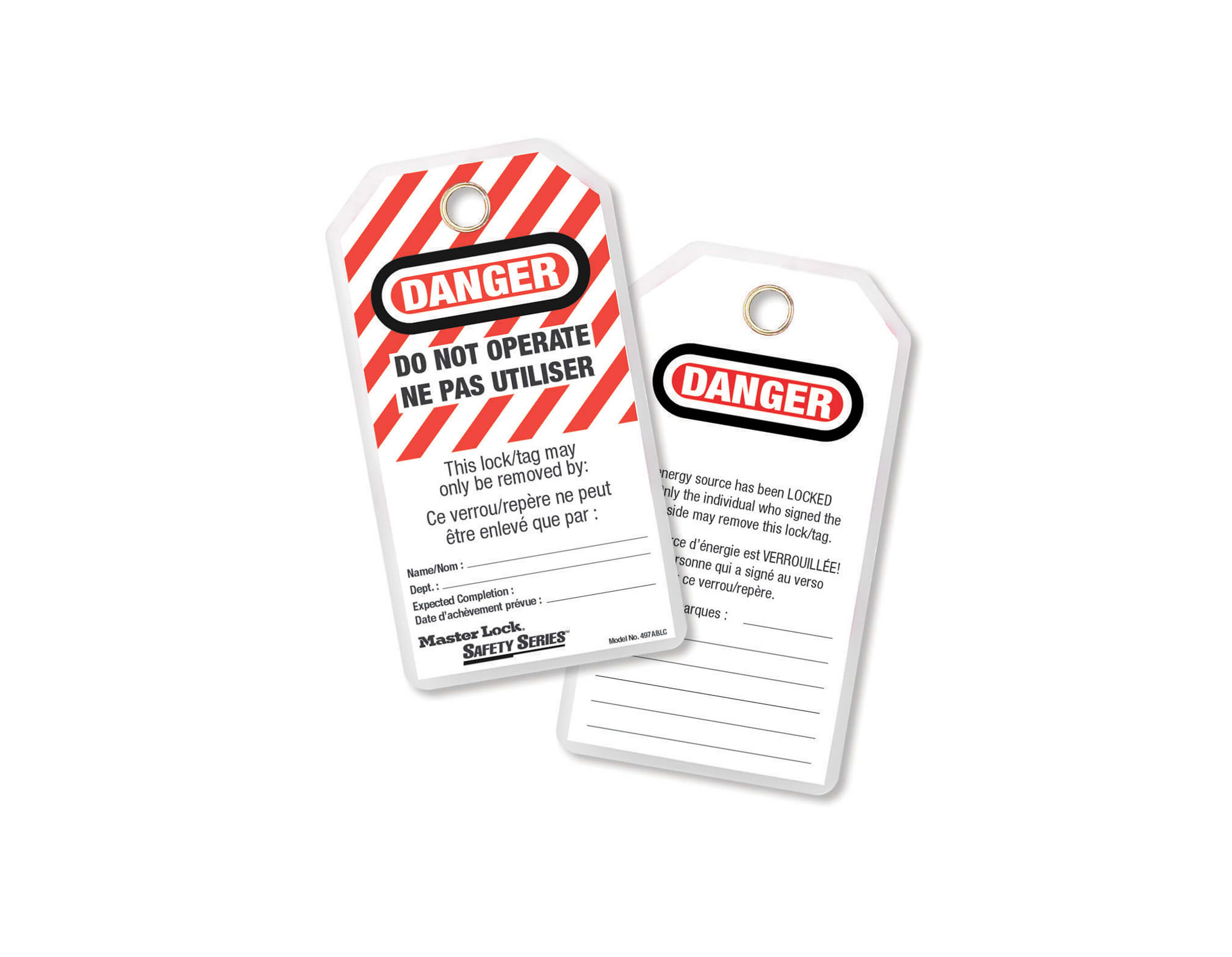 DO NOT OPERATE SAFETY TAG, EN/FR, LAMINATED 12/PK