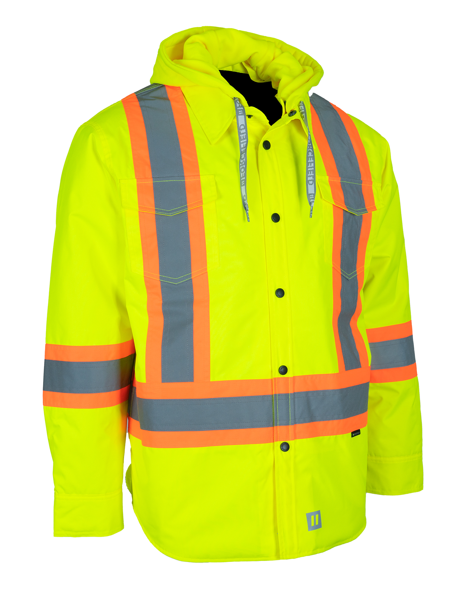 Hi-Vis Hoodie Shacket Lime - M