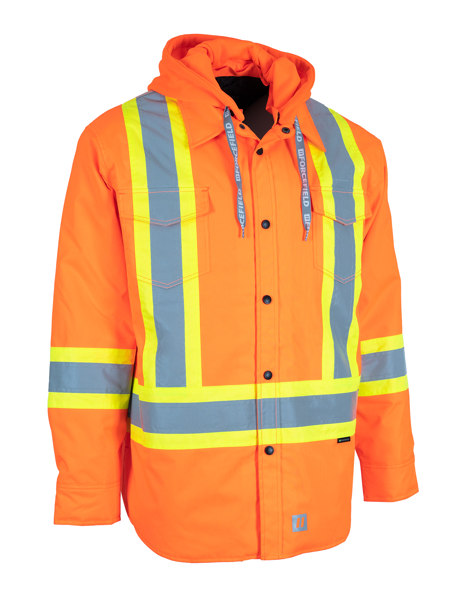 Hi-Vis Hoodie Shacket Orange - 2XL
