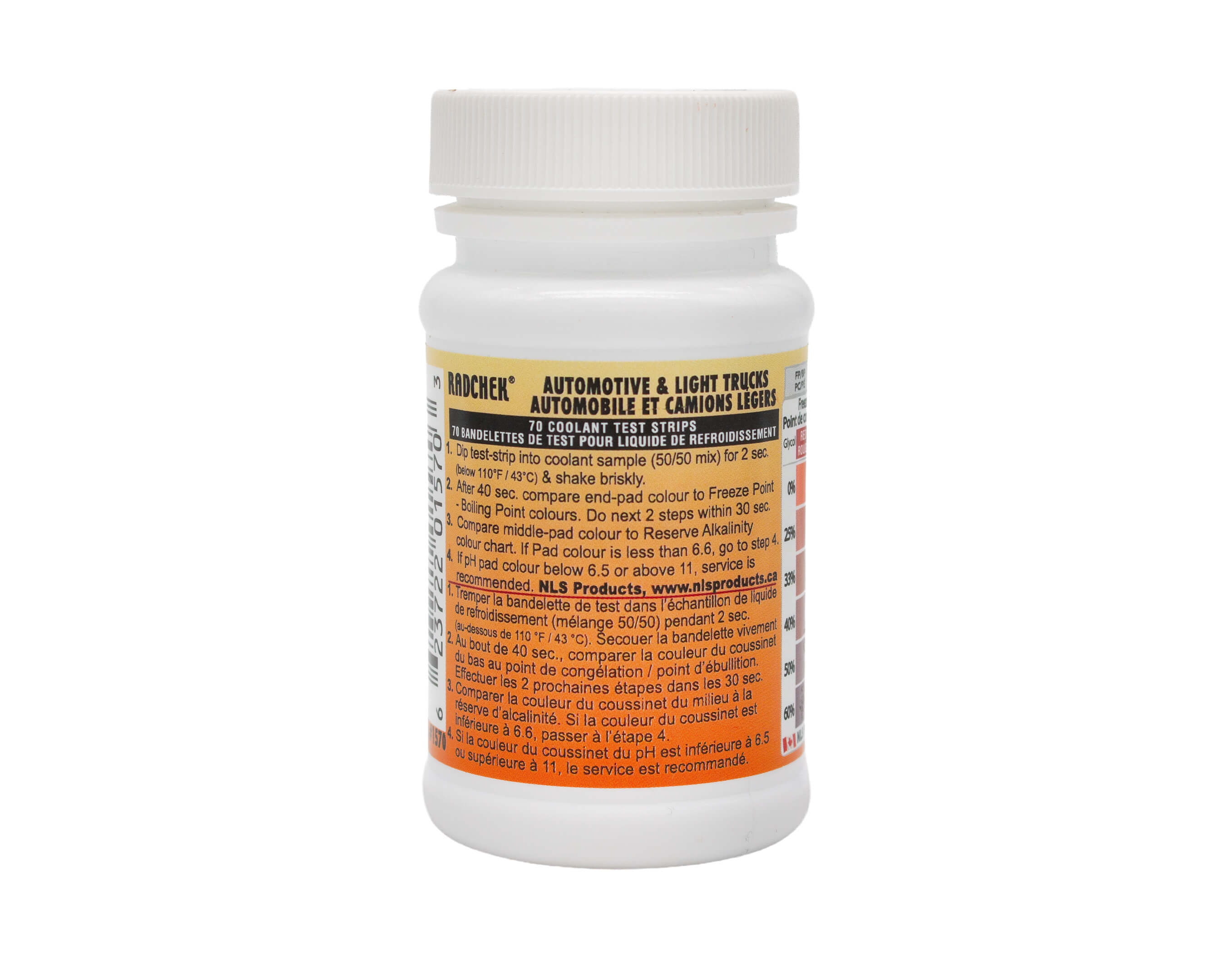 RADCHEK AUTO/LIGHT TRUCK COOLANT TEST STRIP 70/PK
