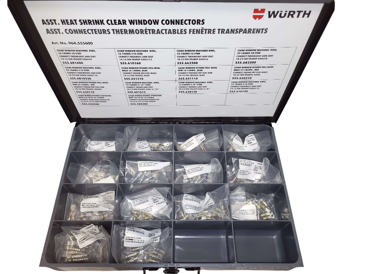 ASST HEAT SHRINK CLR WINDOW CONN. 140PCS