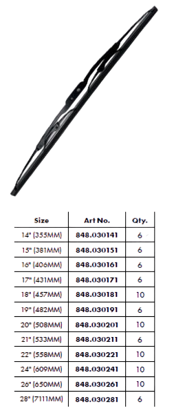 ASST WIPER BLADE TRADITION STARTUP 92PCS