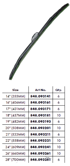 ASST WIPER BLADE MAXCURVE STARTUP 86PCS