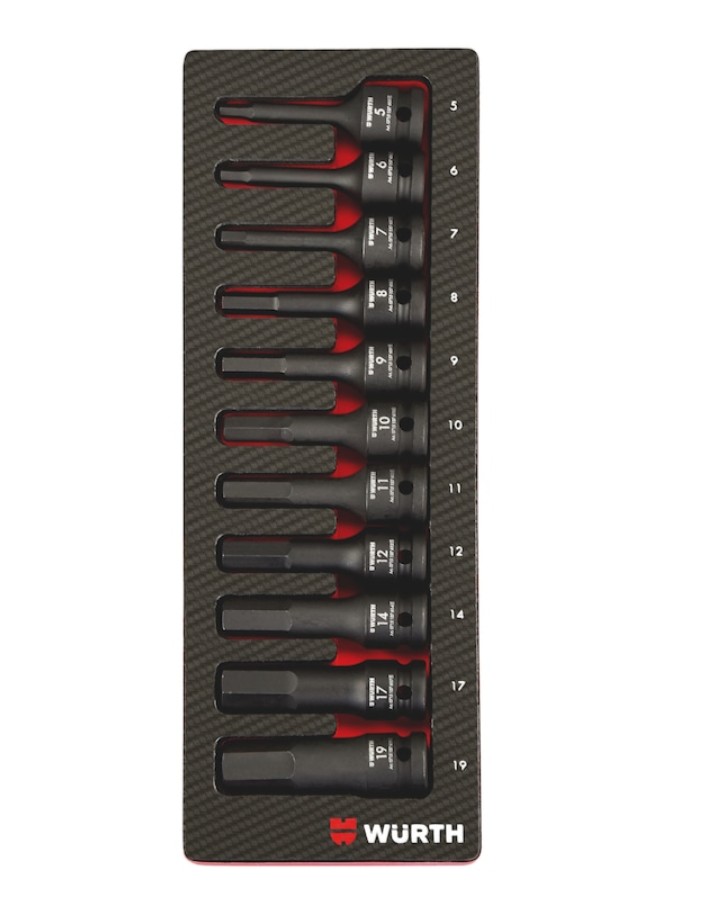 Hex Head 1/2" Socket Set, 11Pcs, Metric