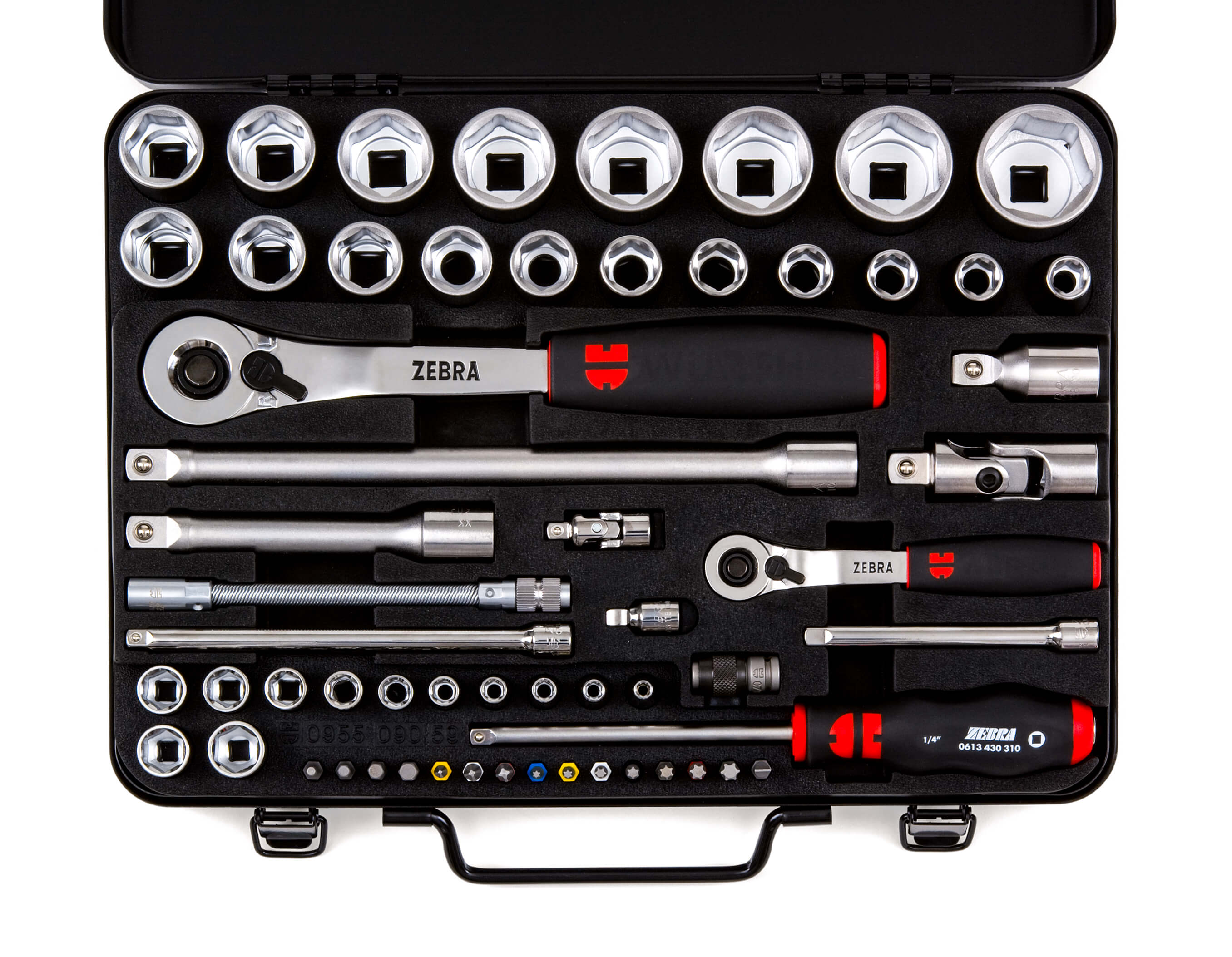 Socket wrench 1/4+1/2 inch assortment 59 pieces