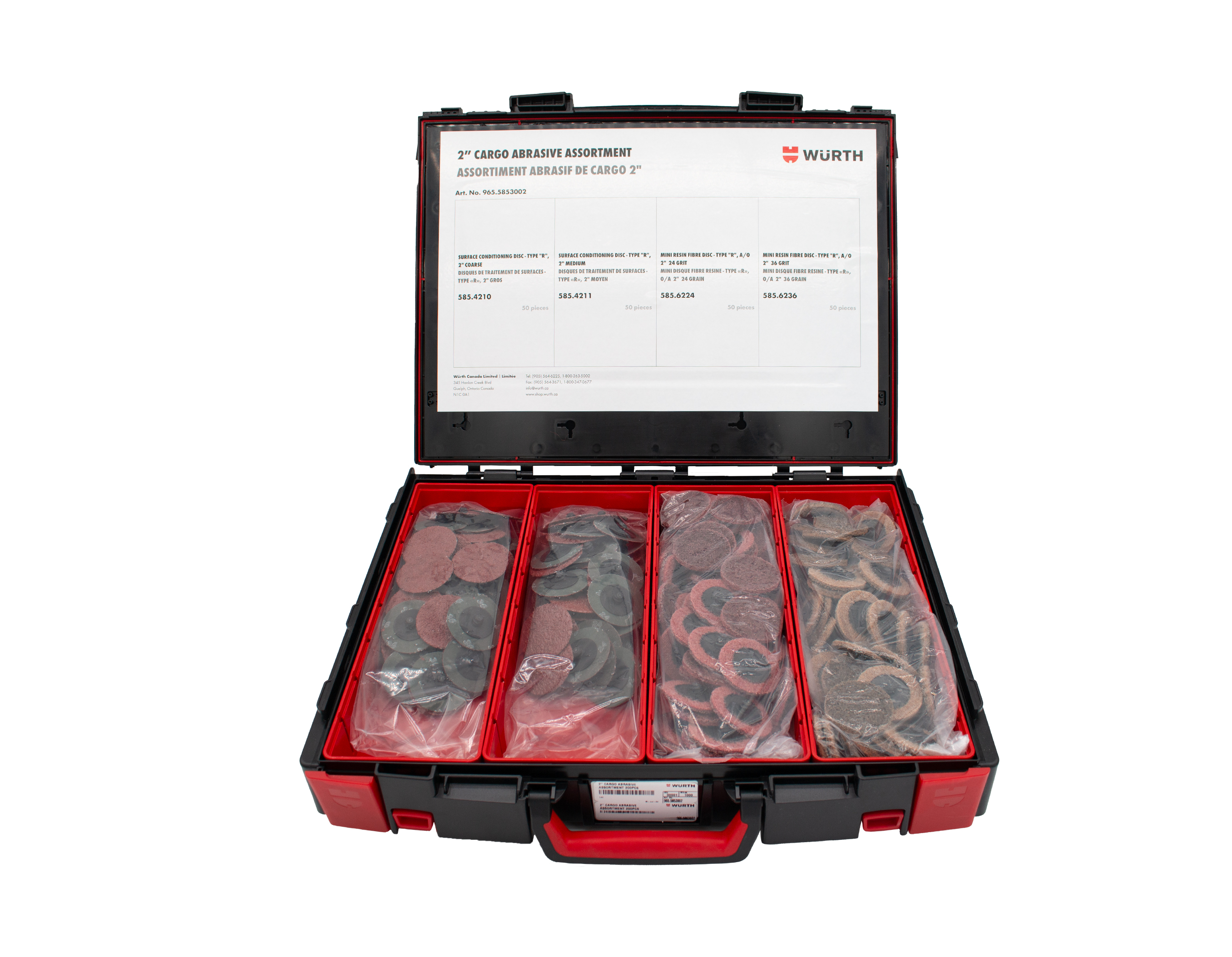 ASST. 2" CARGO ABRASIVE W. SYST 200PCS