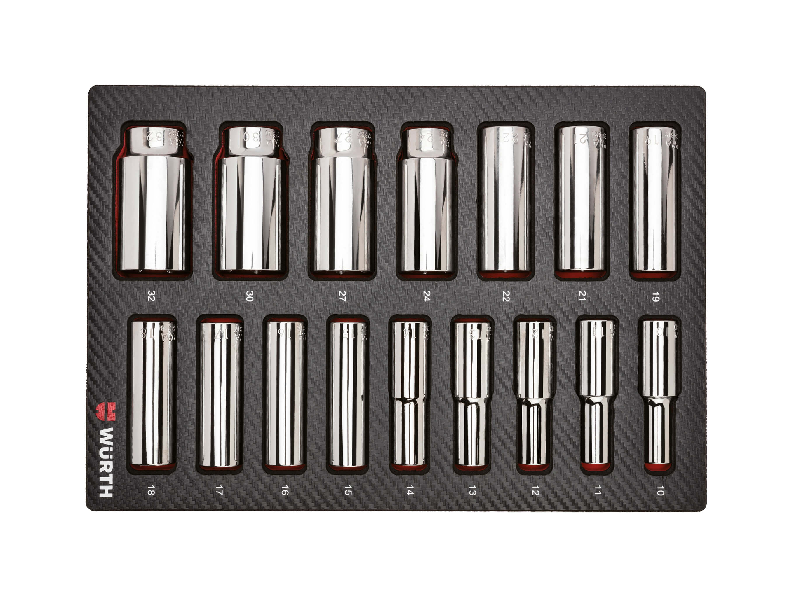 1/2 inch socket wrench assortment-long-16pc