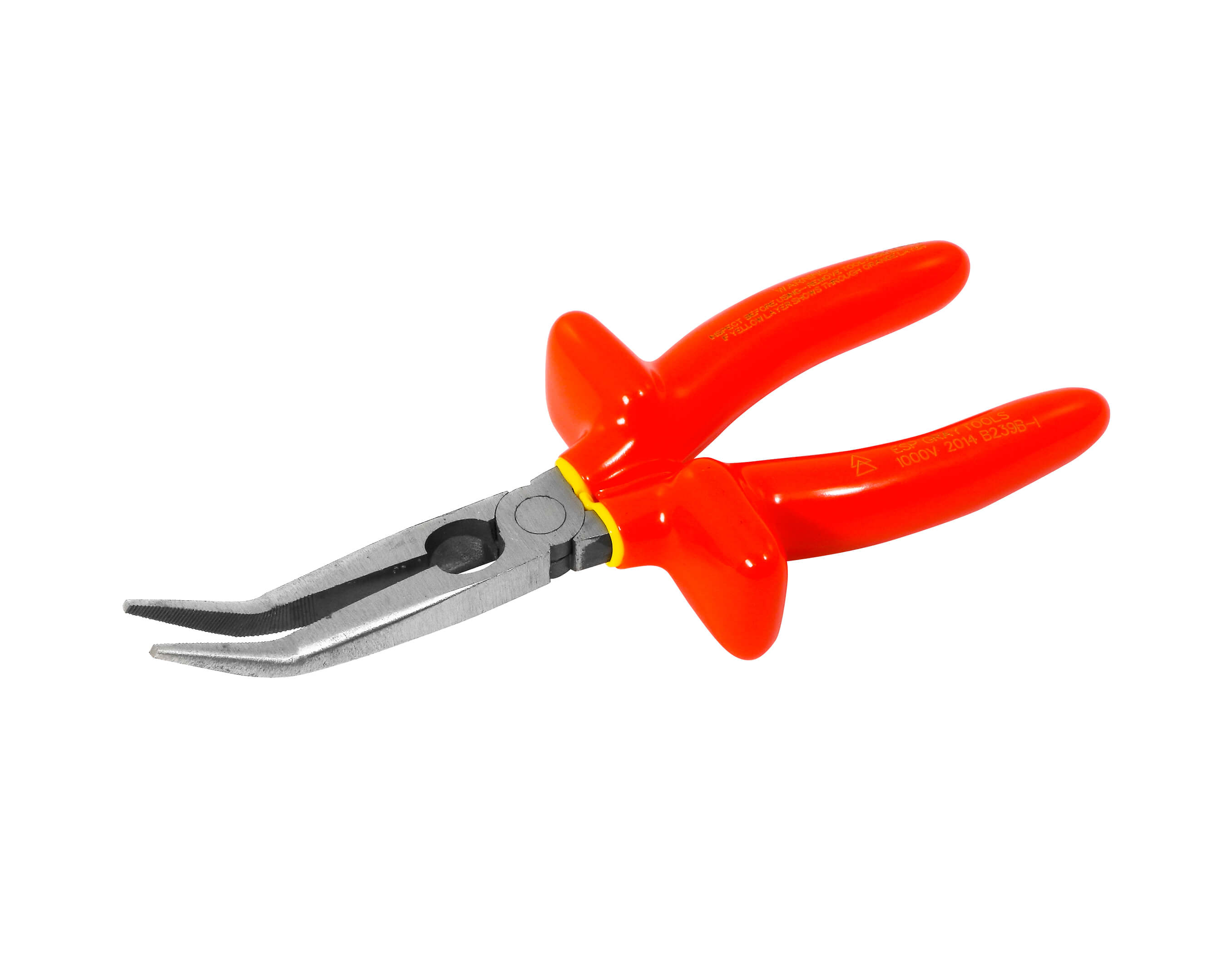 INSULATED NEEDLE NOSE PLIERS ANGLED