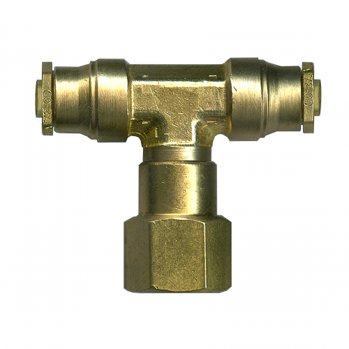 PCDOT78SW-4A A.B. PUSH SWIVEL TEE FEMALE 1/4TX1/8P