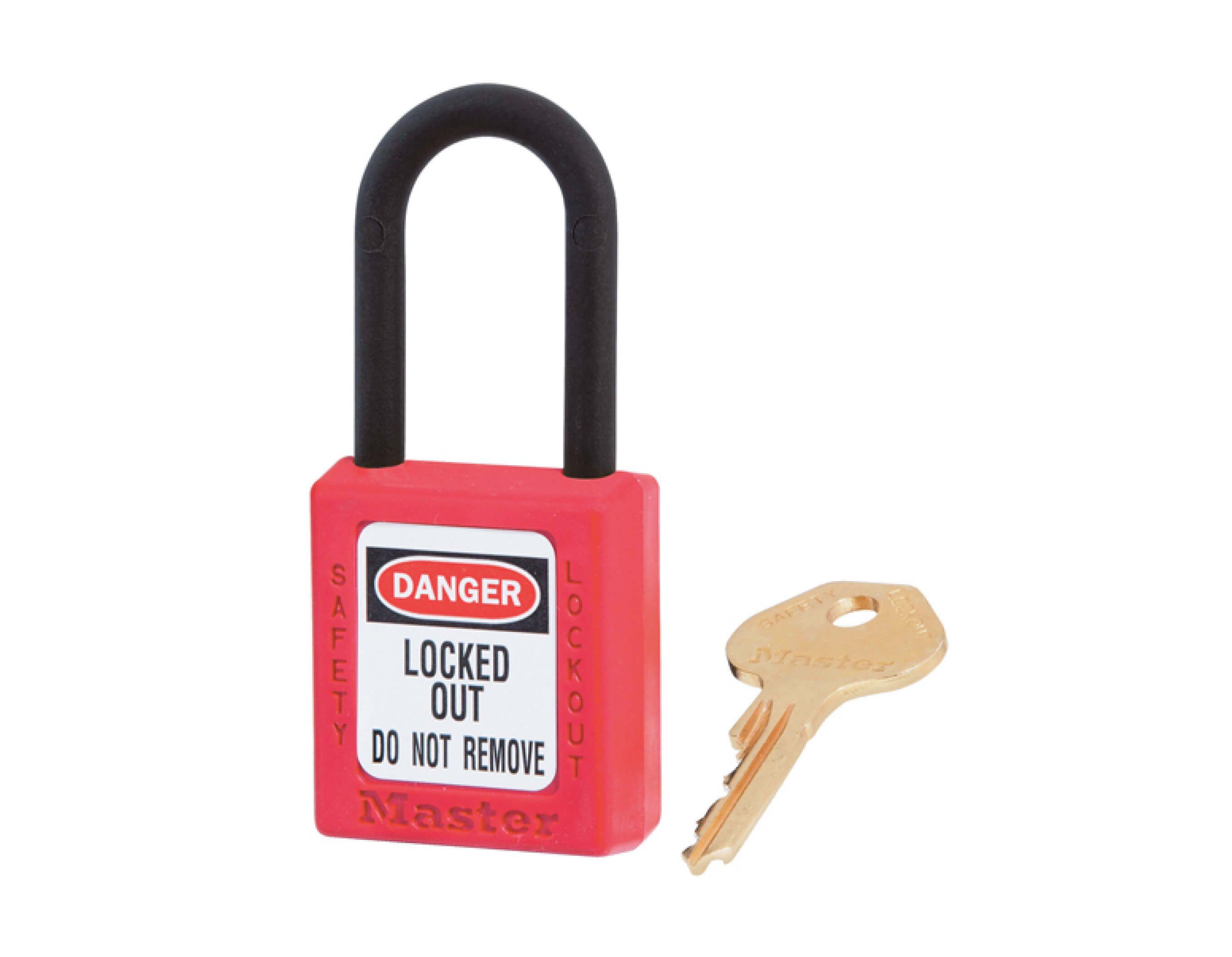 406 DIELECTRIC PADLOCK, KEYED DIFFERENT, RED