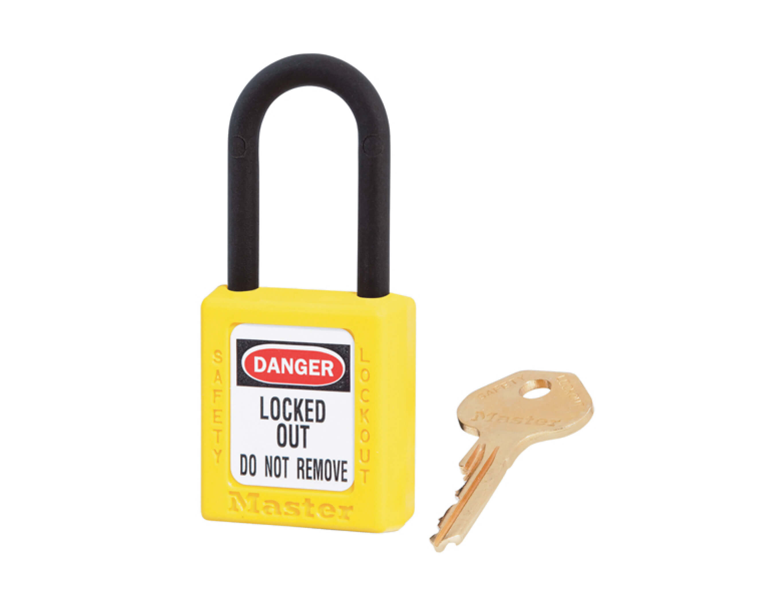 406 DIELECTRIC PADLOCK, KEYED DIFFERENT, YELLOW