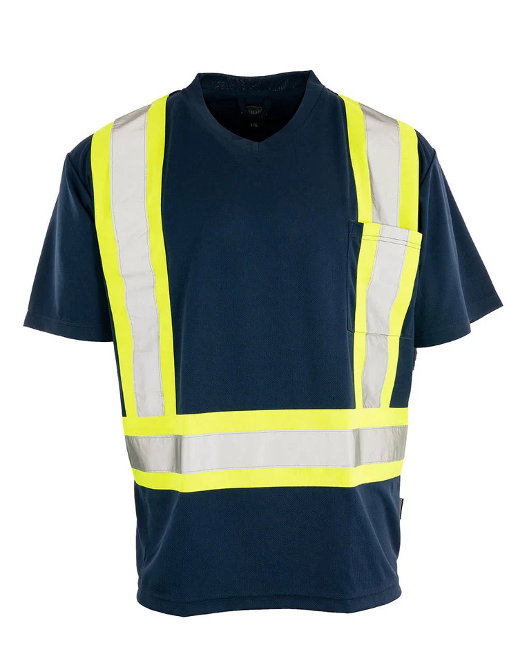 Hi-Vis Safety T-Shirt Navy - L