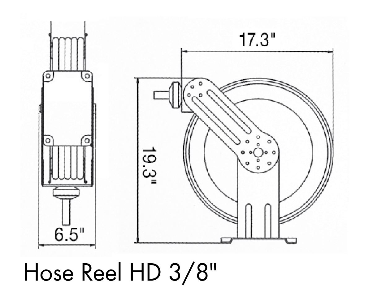 3/8 Heavy Duty Hose Reel, with 50 Foot Hose