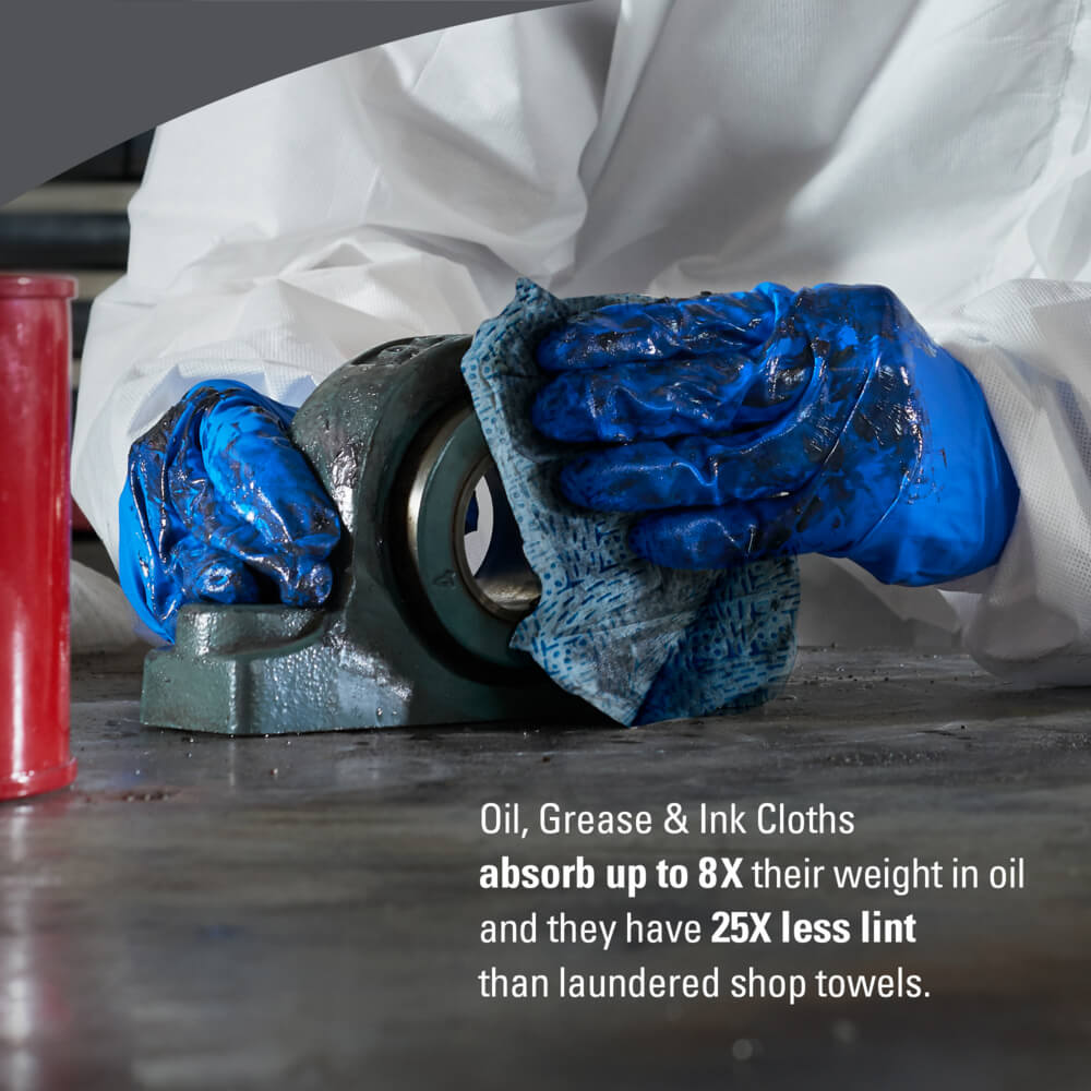 PREP-WIPE Industrial Cloths - Blue Jumbo Roll, Lint-Free For Grease, Oil & Ink